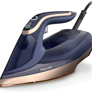 Philips 8000 Serisi Azur Buharlı Ütü, 3000W, 260g Turbo Şok Buhar, 85g/dk Sürekli Buhar, Sıfır Yanık Riski, 50ml'lik Su Haznesi, OptimalTEMP Teknolojisi, SteamGlide Elite Taban, DST8050/20