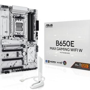 ASUS B650E MAX Gaming WiFi W Anakart Soket AMD AM5 (Ryzen 9000, DDR5 Bellek, PCIe 5.0, 3X M.2, WiFi 6E, BIOS Flashback, Aura Sync, CEC Tier II)